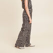 Pantalon flou taille haute noir femme