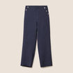 pantalon large bleu femme