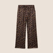 Pantalon droit 7/8&egrave;me taille haute daim marron femme