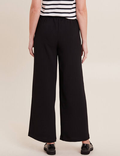Pantalon droit fluide noir femme