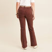 Pantalon bootcut jean ceinture amovible marron foncé femme