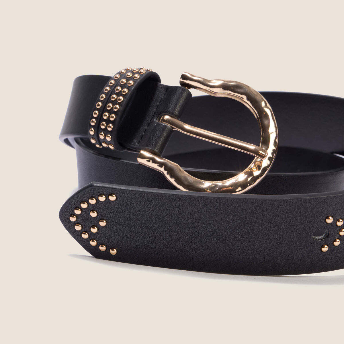 Ceinture large noir femme