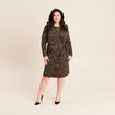 Robe ajust&eacute;e courte en maille col rond vert kaki femme