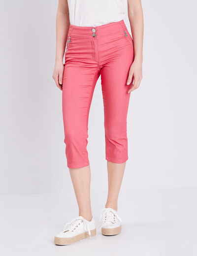 Pantacourt ajusté vieux rose femme