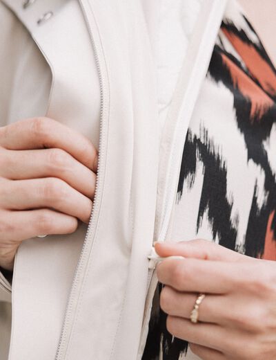 Parka à capuche sable femme