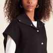 Gilet manches courtes col camionneur noir femme