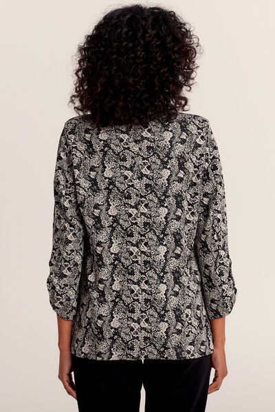 Veste droite col cascade noir femme