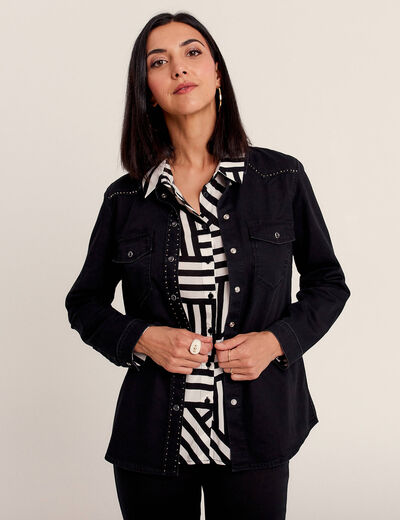 Chemise en jean noir femme