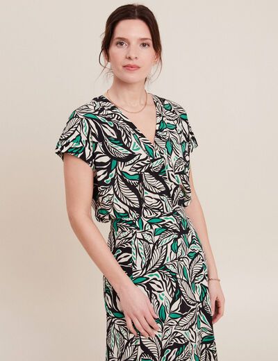 Blouse manches courtes vert femme