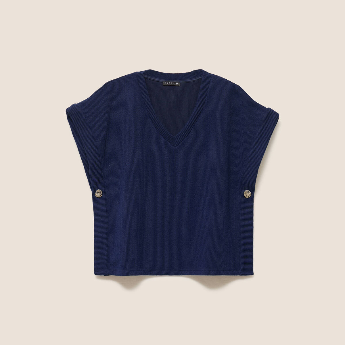 T-shirt sans manches bleu marine femme