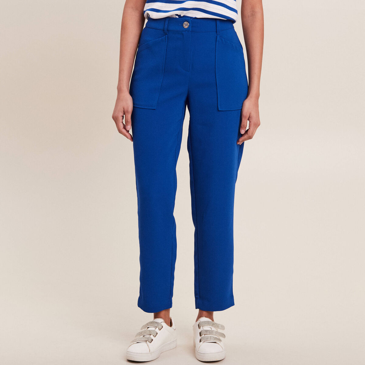 Pantalon urbain 7/8&egrave;me bleu electrique femme