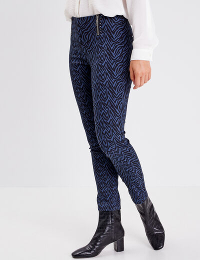 Tregging avec détails zippés bleu femme