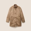 Manteau col montant sable femme
