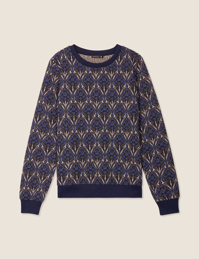 T-shirt manches longues bleu femme