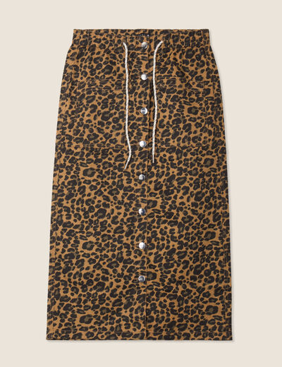 Jupe longue droite marron femme