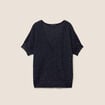 Pull col v bleu marine femme