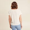 Blouse manches courtes nouée ecru femme