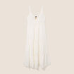 Robe longue &eacute;vas&eacute;e &agrave; fines bretelles ecru femme