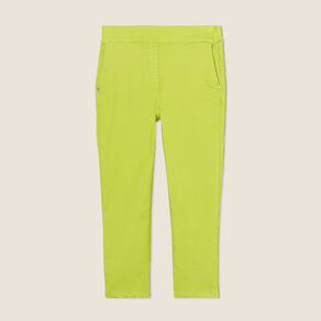 Pantacourt ajusté taille haute vert anis femme