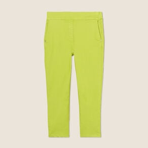 pantacourt ajuste taille haute vert anis femme Pantacourt ajusté taille haute vert anis femme