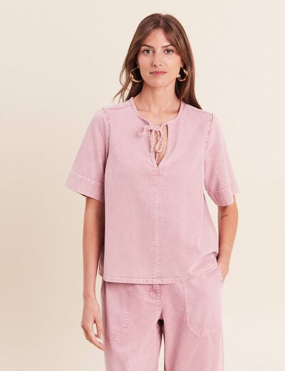 Blouse structur&eacute;e rose femme