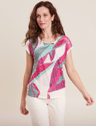 T-shirt manches courtes ecru femme
