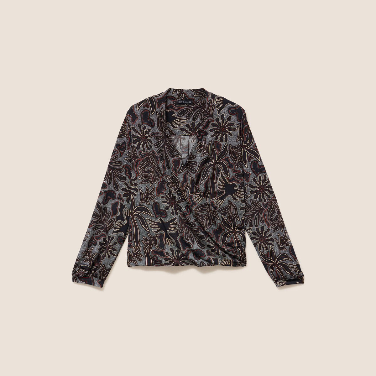 T-shirt cache-c&oelig;ur noir femme