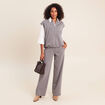 Bomber sans manches bas resserr&eacute; gris femme