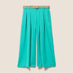 Pantalon jupe-culotte large vert turquoise femme