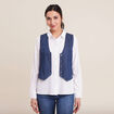 Gilet barman sans manches jean denim double stone femme