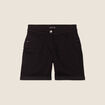Short droit en jean noir femme