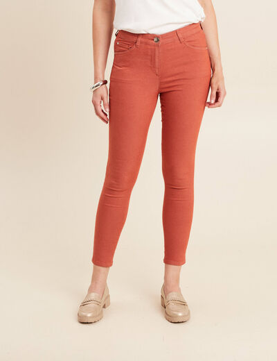 Pantalon léger taille standard 7/8ème vieux rose femme