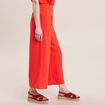 Pantalon large élastiqué orange femme