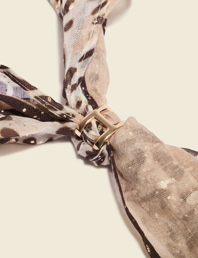 Lot 2 foulards voile transparent marron clair femme