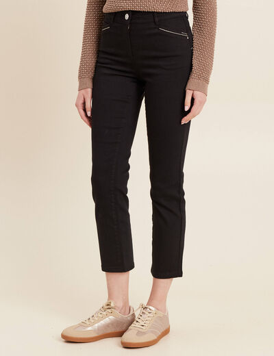 Pantalon droit 5 poches noir femme