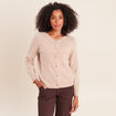 Gilet col rond sable femme