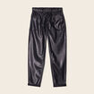 Pantalon coupe mom simili cuir noir femme