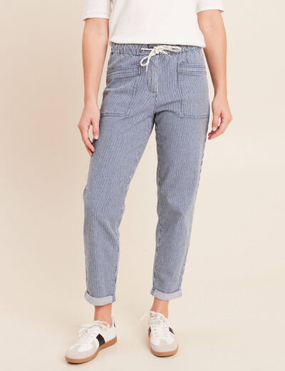 Jean coupe mom 7/8&egrave;me bleu femme