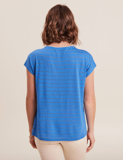 T-shirt manches courtes bleu femme