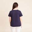 T-shirt manches courtes bleu marine femme