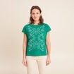 T-shirt col rond manches courtes vert menthe femme