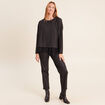 Pantalon enduit noir femme