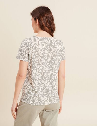 T-shirt manches courtes vert kaki femme