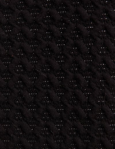 Robe droite manches 3/4 noir femme