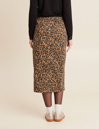 Jupe longue droite marron femme