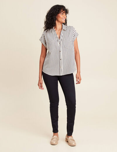 Jean magique ajusté taille standard denim brut femme