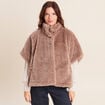 Poncho taupe femme