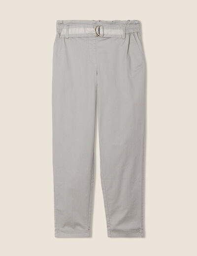 Pantalon chino 7/8ème vert clair femme