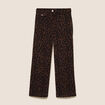 Pantalon taille haute marron femme