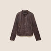 Veste cintr&eacute;e marron fonc&eacute; femme